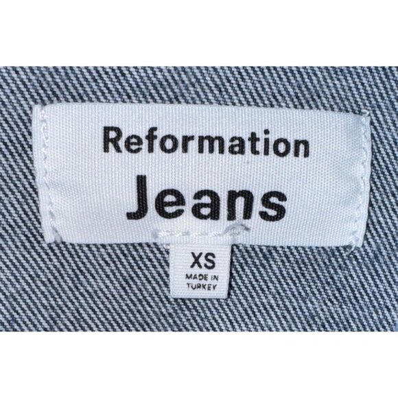 REFORMATION JEANS Lea Denim Shirt Bethesda Row Size XS Oversized - Picture 3 of 7